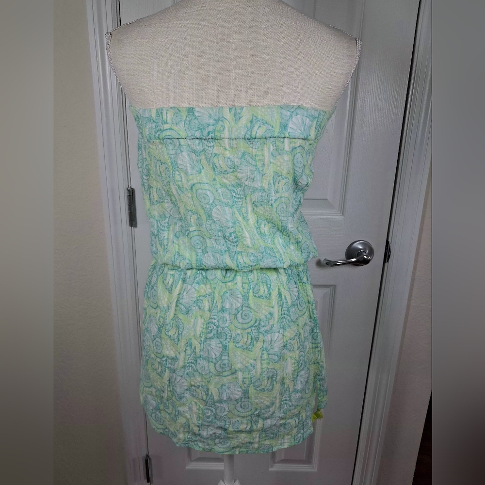 Vineyard Vines Shells Allover Print Green/Blue Bandeau Top Swim Coverup  XXS - Picture 6 of 16